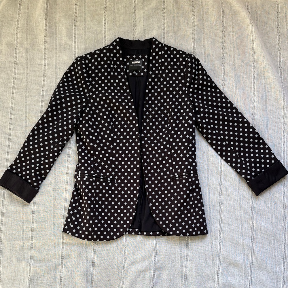 The Limited Navy and White Polka Dot Blazer - Picture 7 of 15